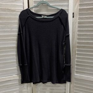 Easel Dark Grey Long Sleeve Top